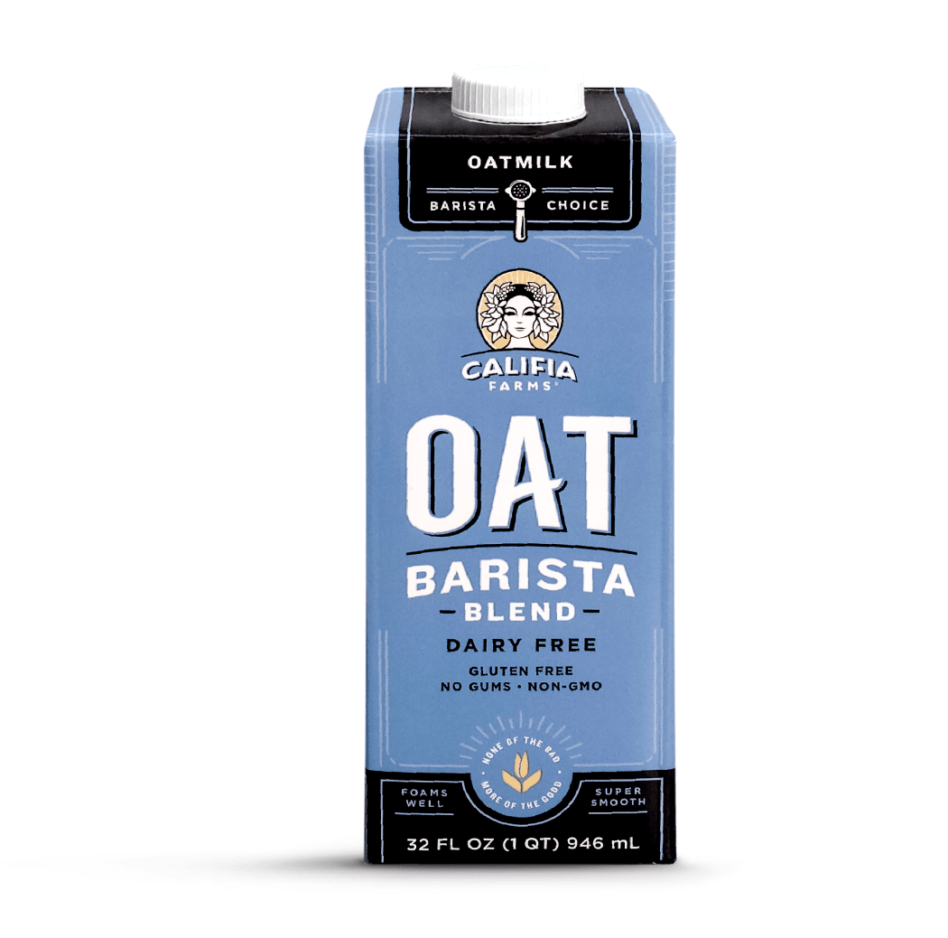 califia oatmilk barista blend closeup of a single carton