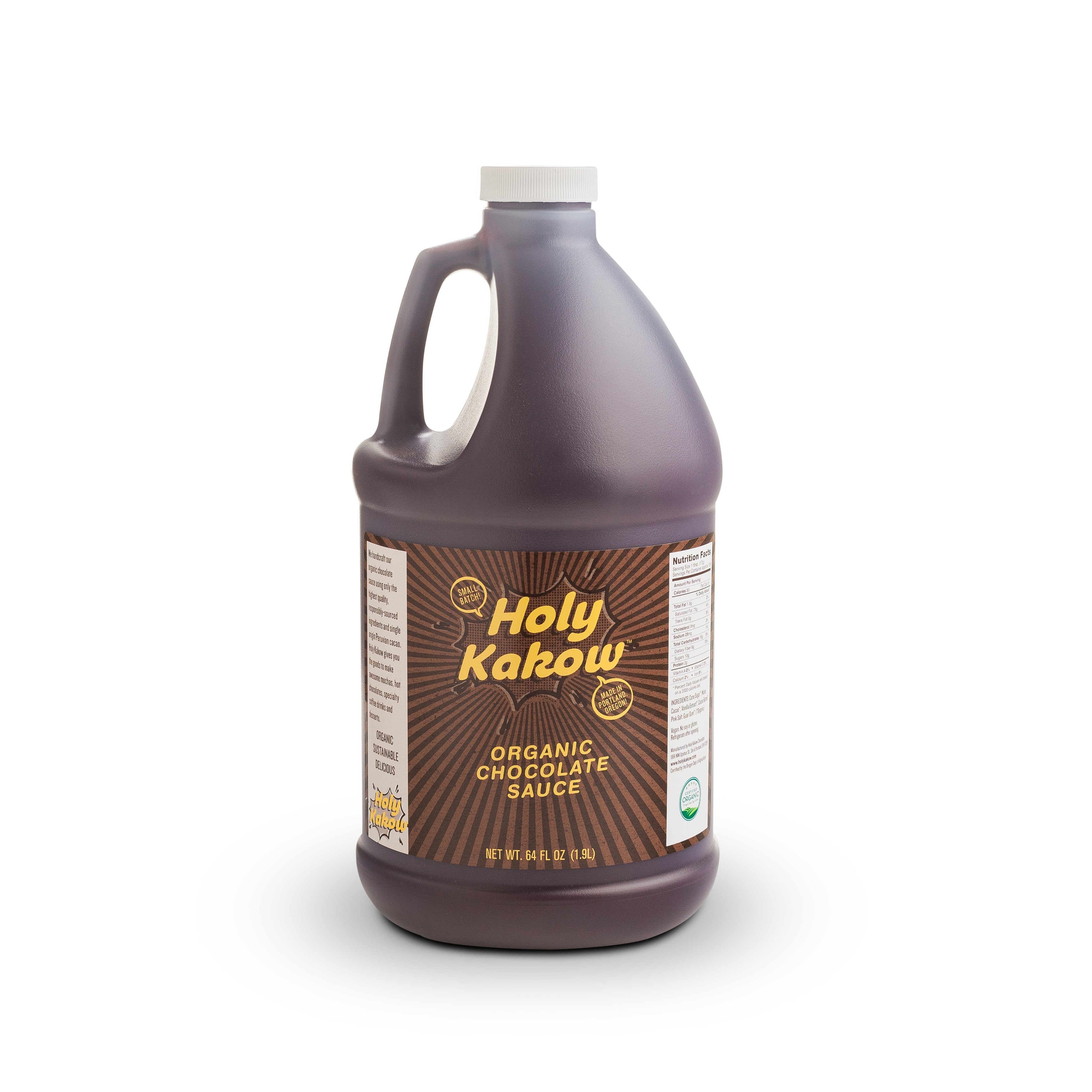 holy kakow chocolate sauce, 64oz bottles