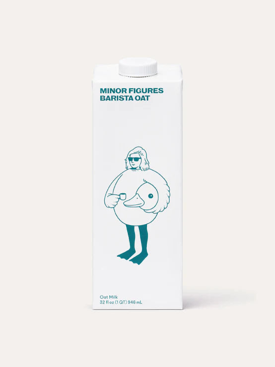 minor figures barista oatmilk closeup of single carton