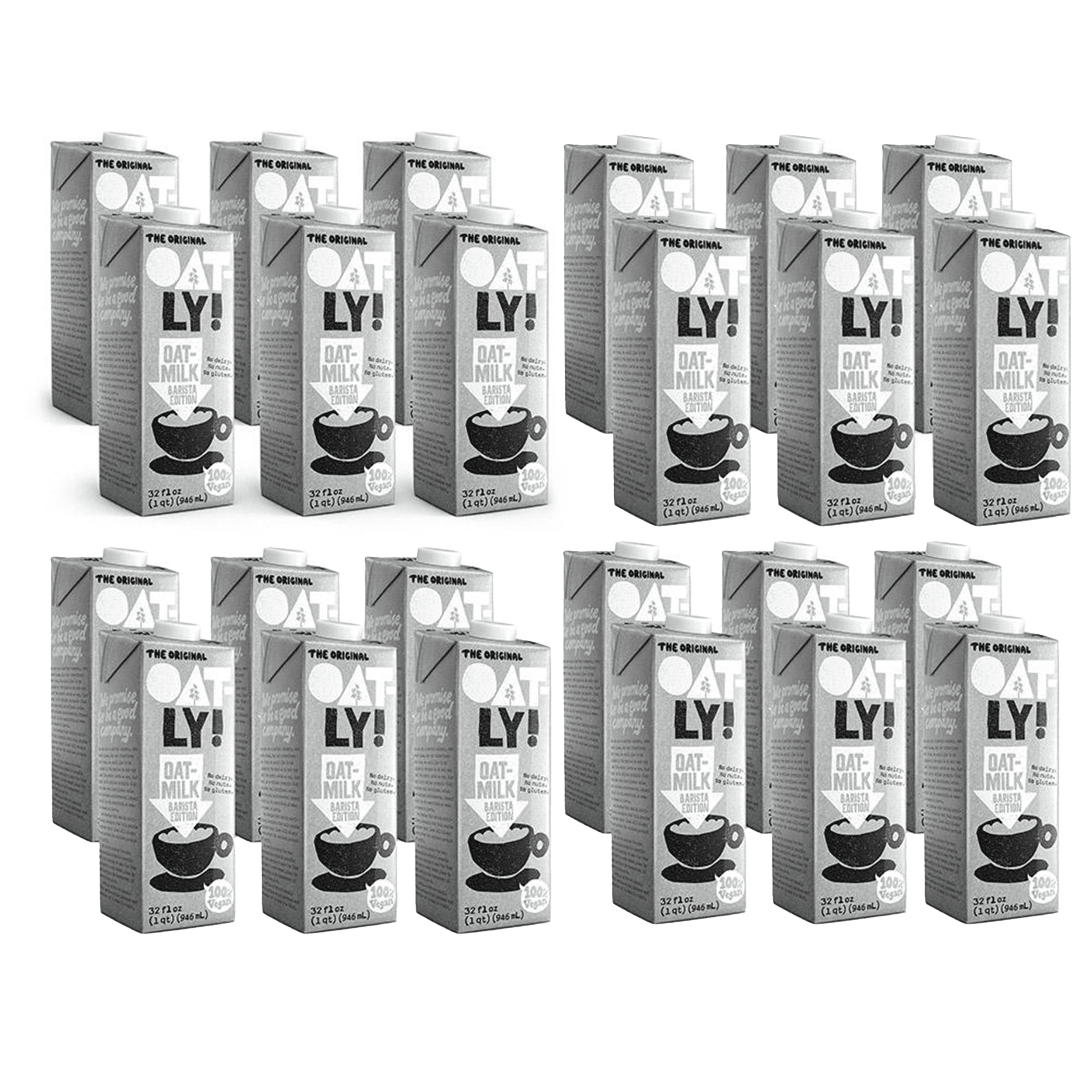 oatly barista edition, 2 cases of 12, 32oz cartons, 24 cartons total