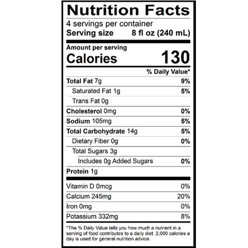 califia oatmilk nutrition information
