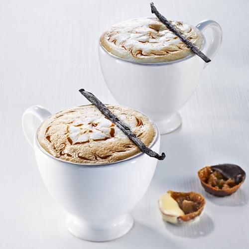 lifestyle view of two cups of coffee using the routin 1883 vanilla syrup 